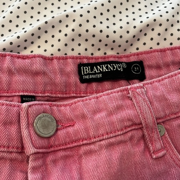 Blank NYC Pink The Baxter Ribcage Straight Leg pink 31 raw hem - Picture 4 of 6